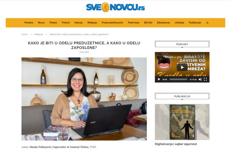 Auorski članak za portal "Sve o novcu"