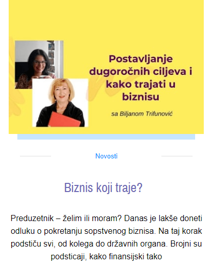 Biznis koji traje?