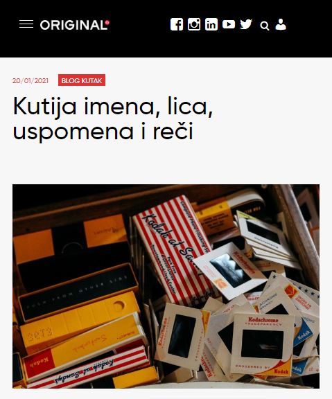 Original Magazin - Kutija imena, lica, uspomena i reči